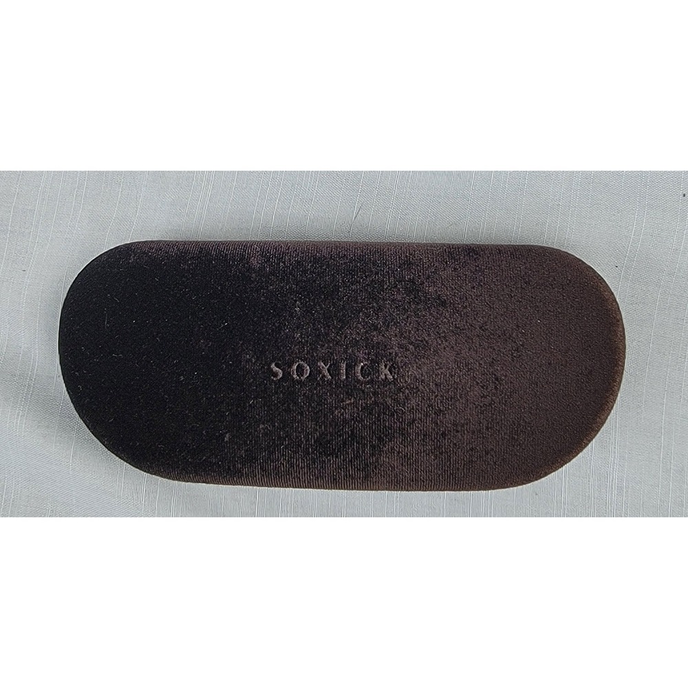 Soxick Brown Velvet Hardshell Sunglasses Eyeglasses Case Protective Clamshell